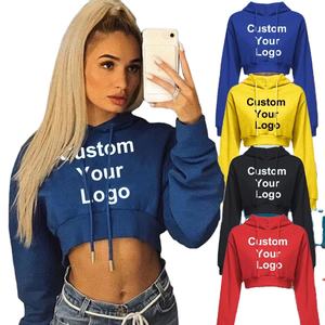 DIY personalizar nueva moda personalizada tu logotipo mujer Sudadera con capucha Top corto con capucha Tops mujer Otoño Invierno ropa Crop - Product Image 5