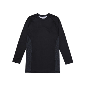 T-shirt de compression à manches longues pour homme, noir et turquoise, à séchage rapide, pour entraînement MMA, style ajusté, adulte - Product Image 4