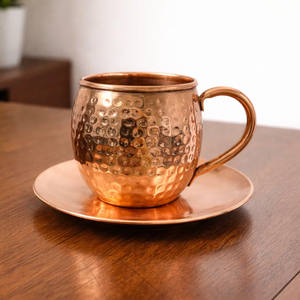 Mug à boisson en verre martelé en cuivre - Product Image 5