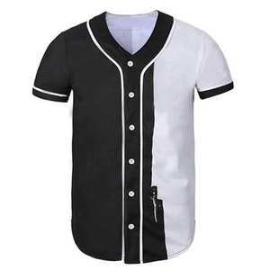 ชุดเสื้อเบสบอลสีดำขอบแดงพร้อมกางเกงสีขาวสำหรับฝึกซ้อม ระบายอากาศได้ดี สไตล์คลาสสิก - Product Image 1