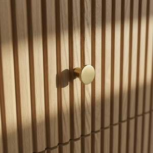 Mesa Auxiliar/De Noche Moderna con 2 Cajones y 5+ Compartimentos, Ecológica, de MDF de Acacia, Chapa de Roble Macizo y Tapa de Mármol para Salas de Estar/Comedores - Product Image 5