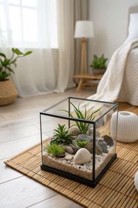 Decoración para el Hogar, Terrario Personalizado de Metal y Vidrio en Forma de Cabaña, Macetero de Vidrio para Plantas de Interior, Suculentas, Plantas Aéreas y Terrarios DIY - Product Image 5