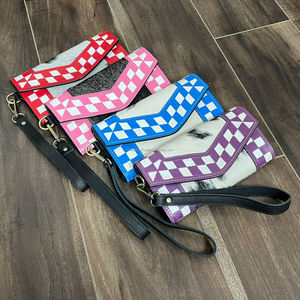 กระเป๋าคลัทช์สำหรับผู้หญิงกระเป๋าสตางค์หนังวัวแบบถือกระเป๋าคลัทช์ลายลายตารางหมากรุกสีชมพูสำหรับ2025 - Product Image 4