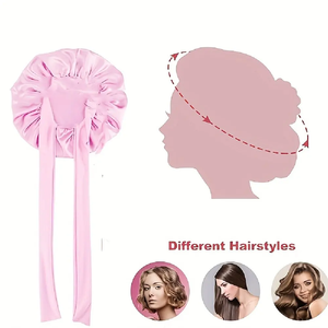2 bonnets en satin avec bande à nouer, bonnets de nuit pour femmes, bonnets de nuit doux pour le soin des cheveux, bonnets multi-usages - Product Image 3