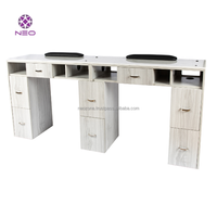 Tables à ongles en MDF écologiques, durables, de haute qualité, modernes, personnalisables, colorées et élégantes pour salons de manucure, fabriquées au Vietnam