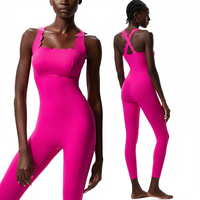 Service OEM en gros Nouveau design Combinaison de sport respirante unie sans dos et sans manches pour femme grande taille moulante