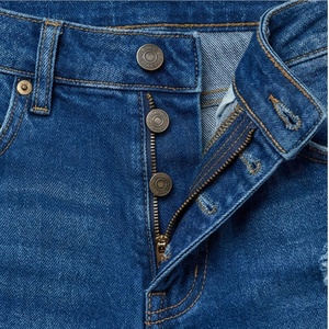 Shorts en jean personnalisés pour femmes, taille haute, déchirés, style décontracté streetwear, avec boutons et rayures, pour l'été _1 - Product Image 4