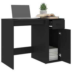 Escritorio para computadora de madera de ingeniería negra de 39.4 x 19.3 x 29.5 pulgadas - Product Image 5