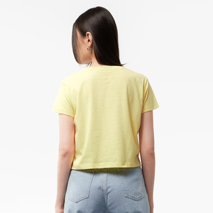 Camiseta Corta Casual de Manga Corta para Mujer, Cuello Redondo, Primavera, Top Corto de Punto con Logo - Product Image 4