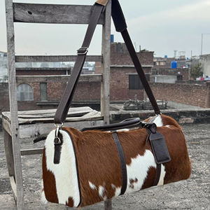 Bolsa de Viaje de Cuero Genuino Resistente, de Lujo, con Cierre, Gran Capacidad, Resistente al Agua, Ecológica, de Poliéster - Product Image 1