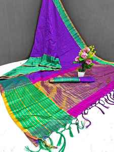 LeBeLe Sari Tradicional de Seda Banarasi Pura, con Pallu Rico y Pesado de 5.25 Metros, de Secado Rápido, Protección Solar, para Fiestas y Bodas, Seda India - Product Image 4