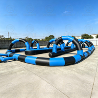 Piste de Voitures Tamponneuses Gonflables, Piste de Karting Gonflable pour Enfants, Aire de Jeux Extérieure Portable, Piste de Course Gonflable à Vendre