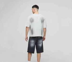 Shorts de Mezclilla para Mujer, Cintura Alta, Lavado a la Piedra, Corte Recto, Holgados, Estilo Vintage Casual de Verano, Color Negro y Gris - Product Image 5
