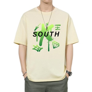 T-shirt tricoté décontracté à manches courtes et col en O pour hommes 100% coton avec logo imprimé gratuitement - Product Image 1