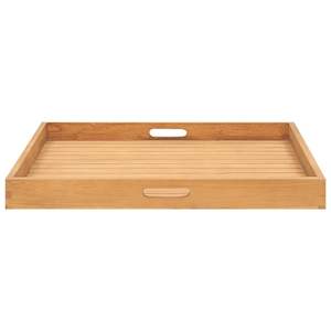 Plateau de service en teck massif 27,6"x27,6"-Durable et élégant - Product Image 4