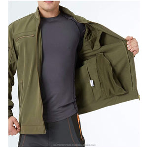 Men Outdoor Sports Softshell <b>Jacket</b> Autumn Winter <b>Fleece</b> Bomber <b>Jackets</b> Waterproof Windproof Multi-Pocket Softshell <b>Jackets</b> - Product Image 2