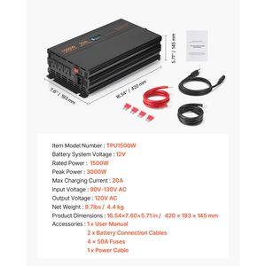 Sistema di Alimentazione Continua con Pompa di Drenaggio Automatica da 1500W, Batteria di Backup e UPS a Onda Sinusoidale Pura - Product Image 3