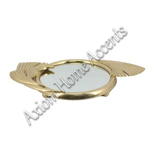 Axiom <b>Home</b> Accents' Sleek Modern Brass Tray Elegant Wood Metal Tray for Christmas Celebrations and <b>Home</b> Decor - Product Image 6