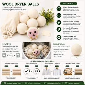 Kriti <b>Craft</b> Reusable Cute Sheep <b>Wool</b> Dryer Ball - Product Image 1