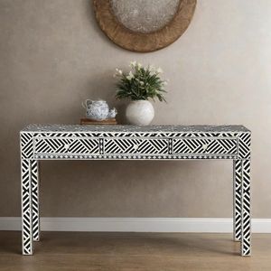 Unique Bone Inlay Console <b>Table</b> With Decorative Surface Design For High <b>End</b> Interior Styling - Product Image 6