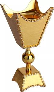 Regalo de inauguración de casa, decoración para fiesta del Eid, decoración artesanal islámica, escultura de luna creciente, quemador de incienso chapado en oro - Product Image 3