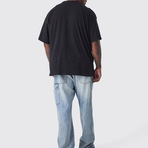 T-shirt oversize pour homme avec grand imprimé graphique sur le devant, coupe ample, en coton, style streetwear, épaules tombantes, décontracté, pour l'été - Product Image 3