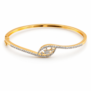 100% Real Round Cut Diamond Vintage <b>Bangle</b> <b>Bracelet</b> | 7 Inch Yellow Gold Jewelry | Fashionable Women's Engagement Wedding Party - Product Image 3