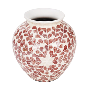 Jarrón de Flores Bohemio de Lujo Hecho a Mano con Incrustaciones de Madreperla, Maceta Decorativa Floral de Mosaico Ecológica para Accesorios del Hogar y Mesa - Product Image 1