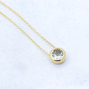 Collier Solitaire en Argent Sterling 925 Plaqué Or avec Améthyste Verte Naturelle Ronde Facettée Sertie en Bezel, Vente en Gros, Memoria Jewels - Product Image 4
