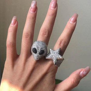 Round Cut Cluster Engagement Ring Wedding Gift Unisex Everyday Wearing Hip Hop Style 925 Sterling Silver Proposal Ring For him - Product Image 5
