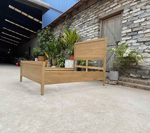 Juego de dormitorio estilo rústico francés, mesa de comedor de madera antigua, madera maciza de roble, nogal, aliso, acacia y pino de Vietnam. - Product Image 1