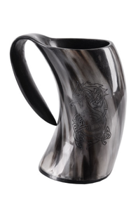 Custom Design Buffalo Horn Drinking Mug Bulk Unique Design %100 Natural Ox Horn <b>Beer</b> Mug Wholesale Premium Buffalo Horn Mug - Product Image 2