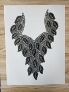 Custom Made Honey Lace Organza Canvas Embroidered Sequins <b>Sew</b>-<b>On</b> Neck Pieces <b>Patches</b> Apparel Home Textiles Fashion Designers - Product Image 3