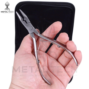 Ensemble de pinces pour extensions de cheveux en acier inoxydable, 2 pièces, outil d'ouverture et de retrait de micro-anneaux à pointe droite et courbée - Product Image 4