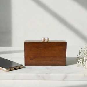 PearlSerene Heritage <b>Bag</b> Premium Handmade MOP Mosaic Wooden Clutch with Refined Polished Finish <b>for</b> <b>Brides</b> & <b>Wedding</b> Celebration - Product Image 6