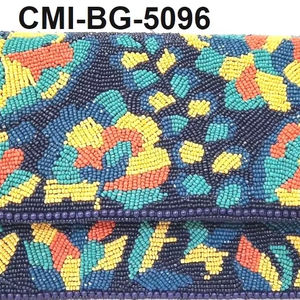 Bee Leopard Clutch Purse / Snap Closure / <b>Mini</b> or Regular / Chain Shoulder Strap / Seed Beads / Gifts for Her / Unique / Queen - Product Image 4