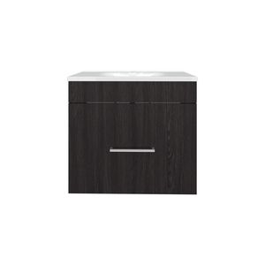Mobiletto da bagno a una porta Hatta con due cassetti e ripiano aperto, include accessori in colore nero - Product Image 6