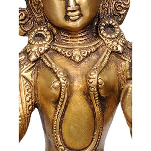 Estatua de latón de Tara blanca hecha a mano de 9 pulgadas, ídolo de la deidad budista, esculturas hechas en India - Product Image 1