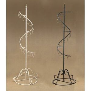 Modern Spiral Metal Jewelry Stand White and Black Floor Mount Home Decor for Living Room Durable Design All Seasons Use - Product Image 1