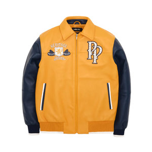 High Quality Men's <b>Long</b> Sleeve <b>Leather</b> <b>Jacket</b> Design Your Own Fashion Style with Stand Collar Best Price Front Logo Position - Product Image 4