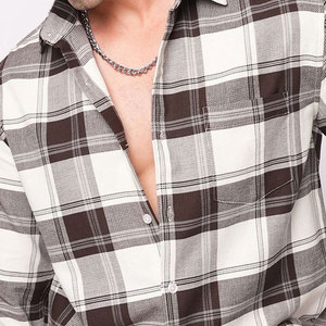 Camisa de Franela para Hombre OEM/OEM, Impresión Personalizada, Logotipo Bordado, Talla Grande, 100% Algodón, Manga Larga - Product Image 6