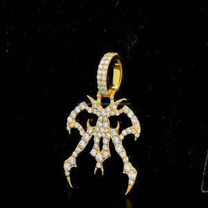 Moda 925 plata esterlina chapada en oro Animal araña diamante colgante Hip Hop Iced Out joyería para inspiración del mundo Animal - Product Image 2