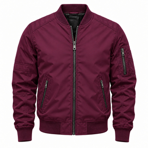 Superior Quality Bomber Jacket Polyester Heated <b>Black</b> Jackets For <b>Men</b> Low Price OEM Service Customized - Product Image 3