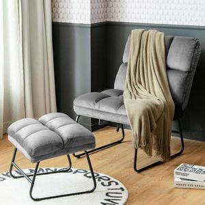 Fauteuil de massage en velours avec repose-pieds et télécommande, caractéristiques du fauteuil-canapé - Product Image 5