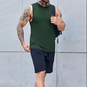 Camiseta sin mangas personalizada para hombre, con logo, para verano, deportiva, para gimnasio, color negro - Product Image 1