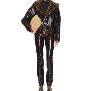 Services OEM – Pantalon décontracté en cuir pour femme, taille mi-haute, style streetwear, en toile, avec design tendance - Product Image 2
