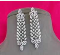 Elegant Premium Quality <b>Silver</b> Plated <b>Necklace</b> <b>Set</b> for Wedding Engagement Anniversary Parties for Fashion Jewelry for Gift - Product Image 2