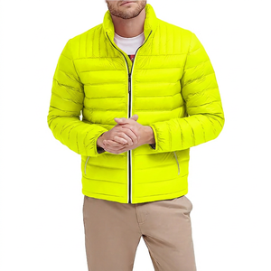 Men's Color Blocking <b>Jacket</b> Stand Collar Zipper Windproof Casual <b>Winter</b> Outerwear Regular Fit Polyester Material - Product Image 3