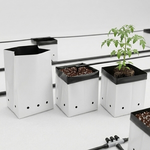 OVERSEAS <b>Plastic</b> Hydroponic Grow Bags (Black/White)-Durable High Temp Resistant 1000mL Capacity 5-Year <b>Shelf</b> Life - Product Image 1