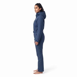 Mono de Esquí Impermeable para Mujer Hawk Eye, con Capucha y Cierre de Cremallera, Color Azul Marino, Ropa para Nieve al Aire Libre - Product Image 3